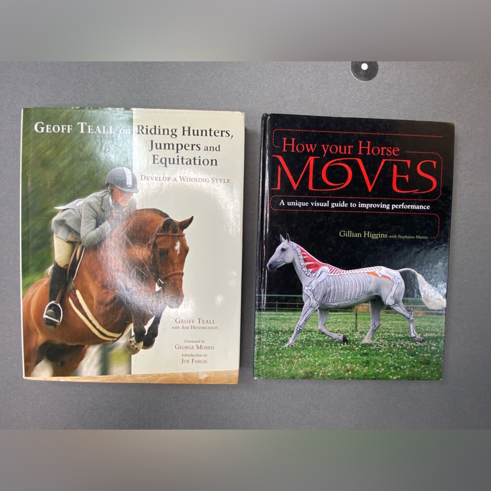 2 Hardcover Books Horse Movement and Equestrian Riding Style